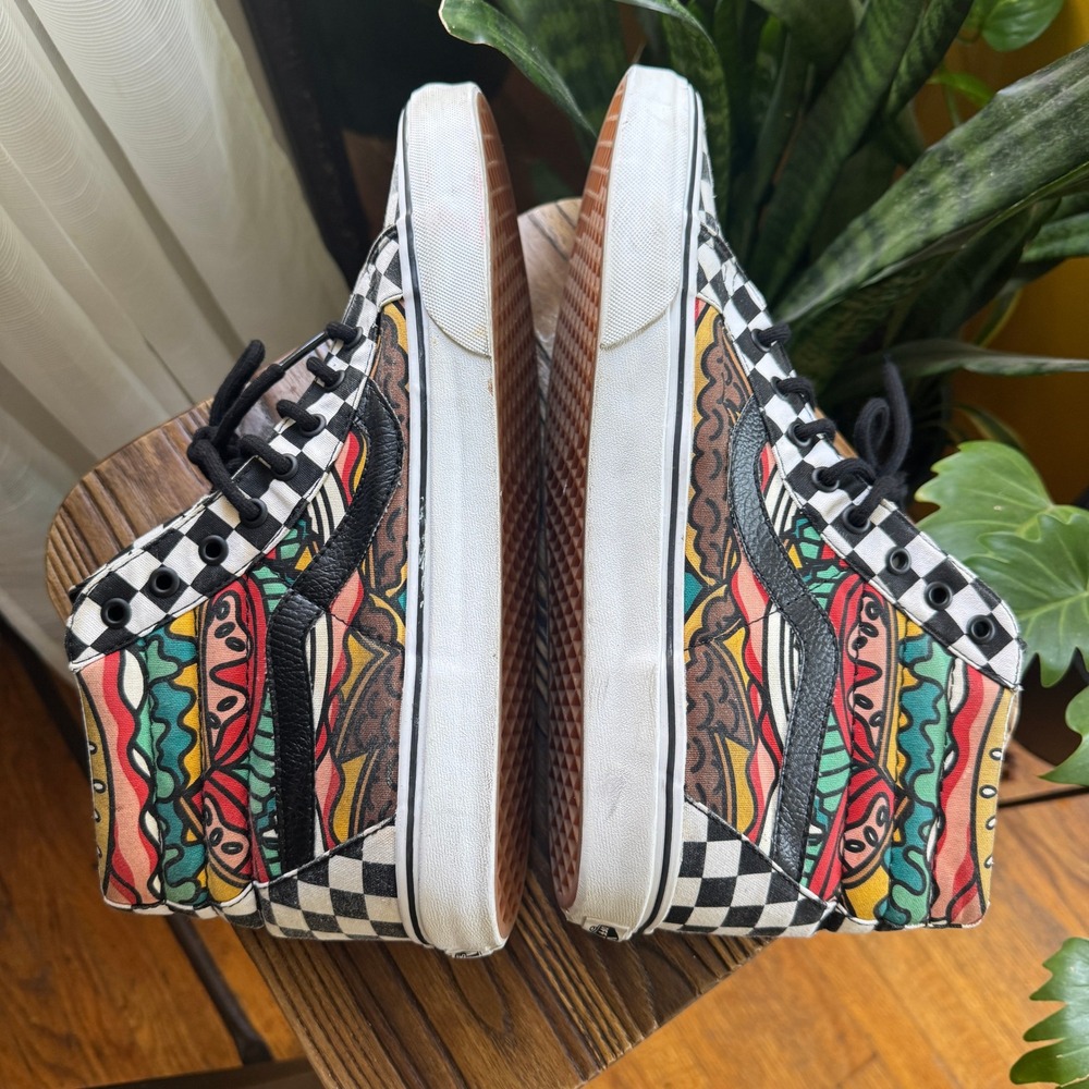 Vans Sk8-Hi Late Night Burger Checkerboard High Top Mens 12 Shoes - Picture 5 of 10